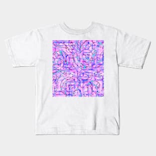 Abstract print in blues and pinks Kids T-Shirt